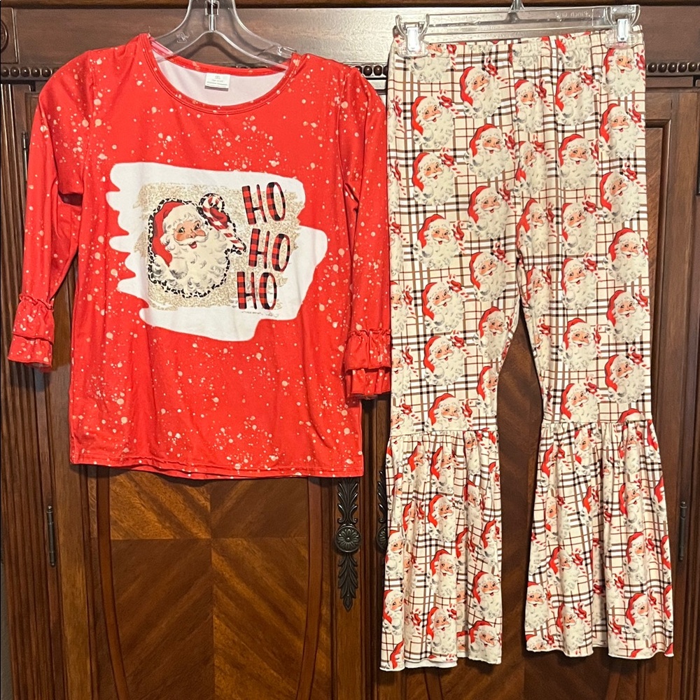 Girl’s Santa Shirt and Pant Set